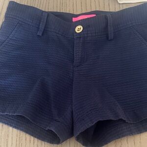 Lilly Pulitzer Navy Textured Seersucker-Style Shorts